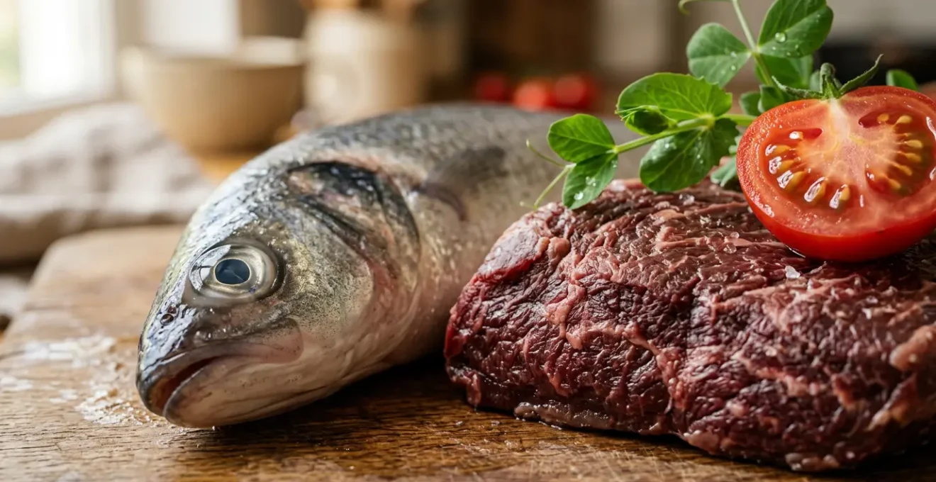 Vista ravvicinata di prodotti alimentari freschi con dettagli che rivelano la loro autenticità