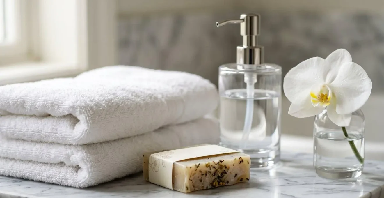 Bagno degli ospiti elegante con dettagli di lusso e accessori curati