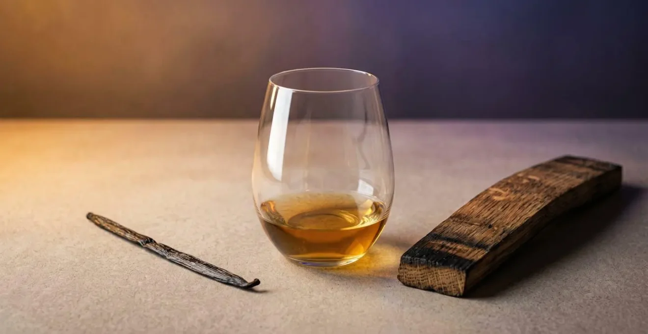 Confronto visivo tra aromi di vaniglia da botte e da uva nel vino