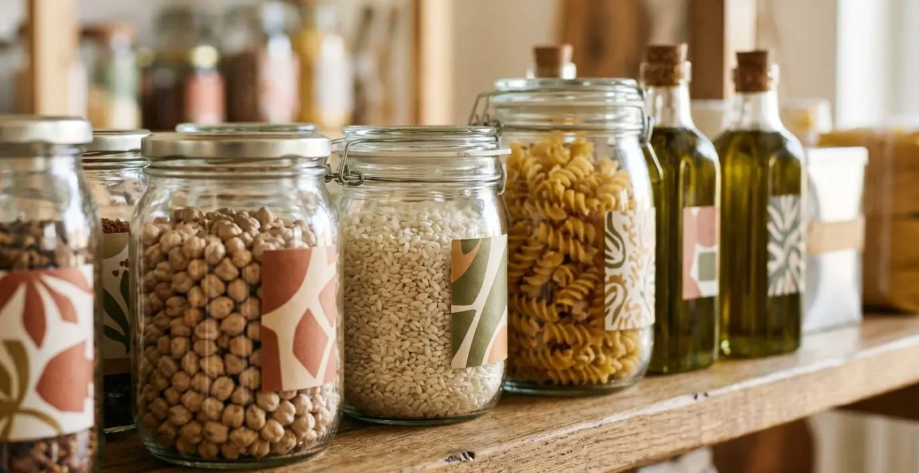 Dispensa italiana organizzata con ingredienti versatili per ospiti con intolleranze