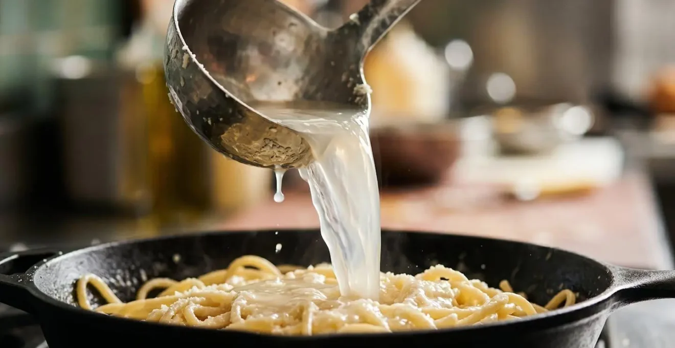 Tecnica di mantecatura della cacio e pepe con acqua di cottura amidacea