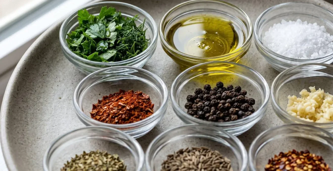 Ingredienti preparati in ciotoline per mise en place domestica